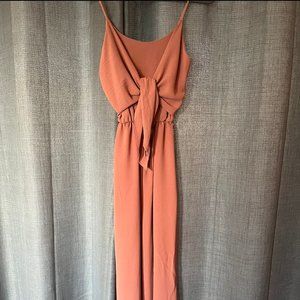 EVERLY Front-Tie Cami Jumpsuit in Mauve